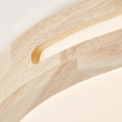 Brilliant - Plafón LED regulable WOODBURY LED/24W/230V diá. 39 cm madera de caucho