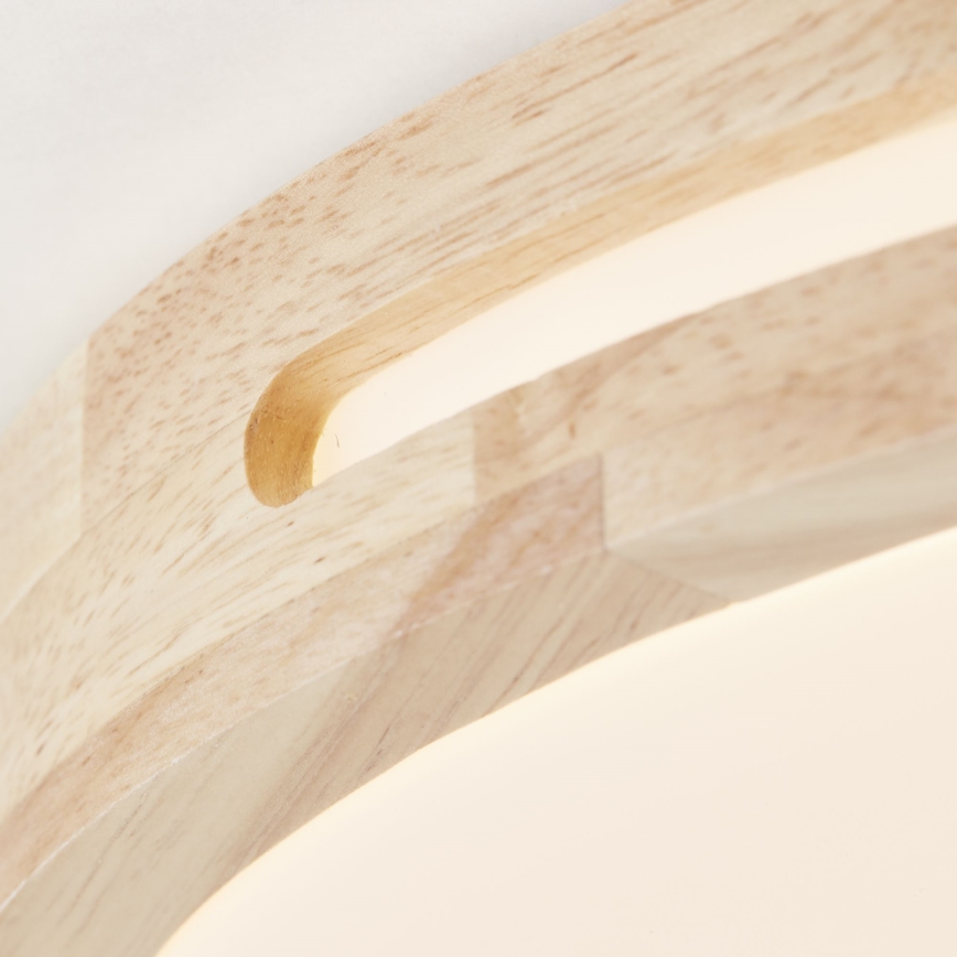 Brilliant - Plafón LED regulable WOODBURY LED/24W/230V diá. 39 cm madera de caucho