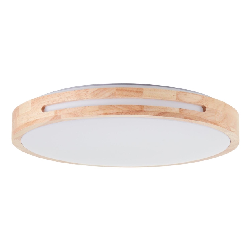Brilliant - Plafón LED regulable WOODBURY LED/24W/230V diá. 39 cm madera de caucho