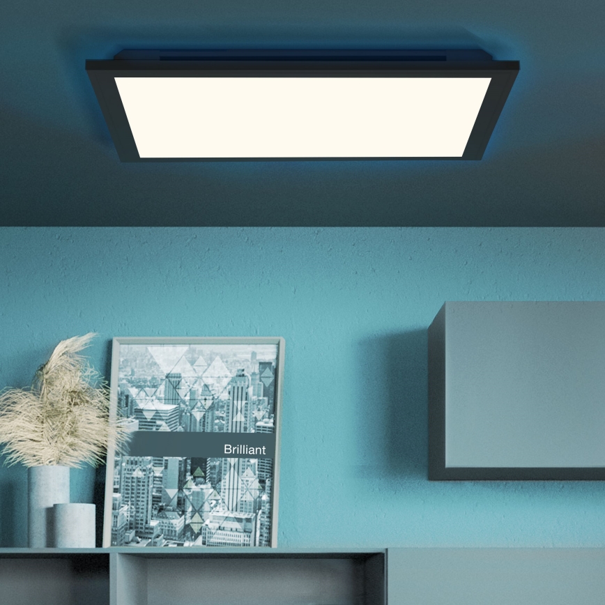 Brilliant - Plafón LED RGBW regulable ALLIE LED/24W/230V 2700-6500K negro + control remoto