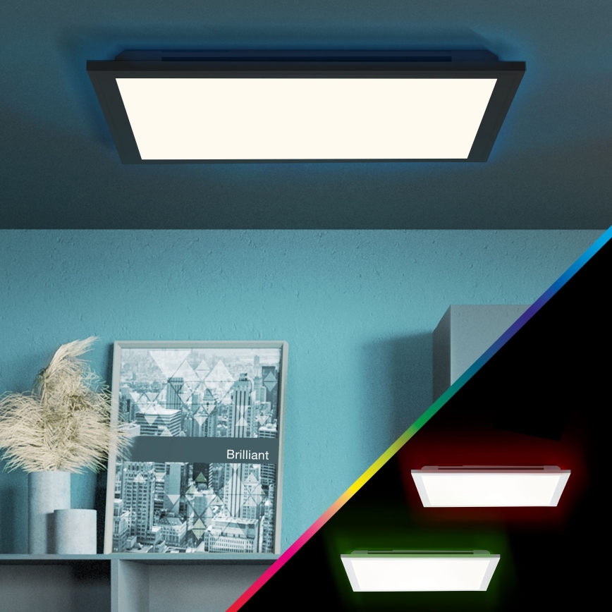 Brilliant - Plafón LED RGBW regulable ALLIE LED/24W/230V 2700-6500K negro + control remoto