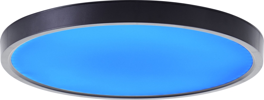 Brilliant - Plafón LED RGBW regulable LOTTI LED/16W/230V 3000K diá. 30 cm negro Wi-Fi Tuya + control remoto