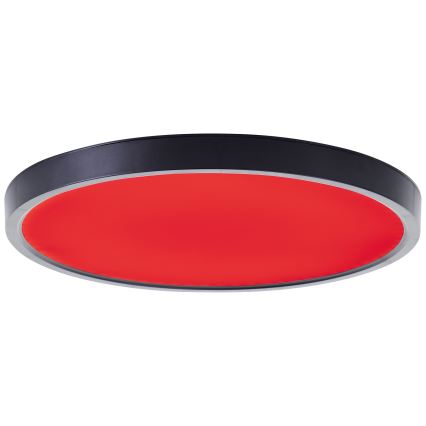 Brilliant - Plafón LED RGBW regulable LOTTI LED/16W/230V 3000K diá. 30 cm negro Wi-Fi Tuya + control remoto