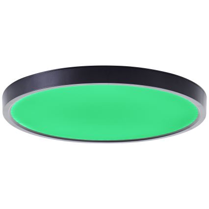 Brilliant - Plafón LED RGBW regulable LOTTI LED/16W/230V 3000K diá. 30 cm negro Wi-Fi Tuya + control remoto