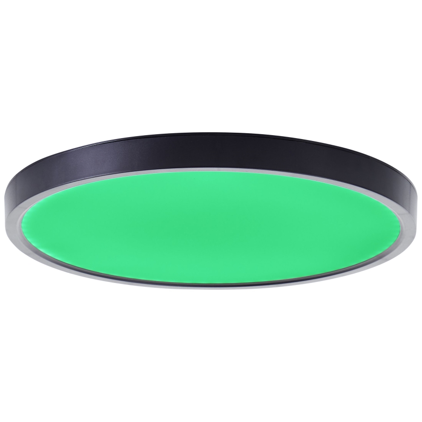 Brilliant - Plafón LED RGBW regulable LOTTI LED/16W/230V 3000K diá. 30 cm negro Wi-Fi Tuya + control remoto