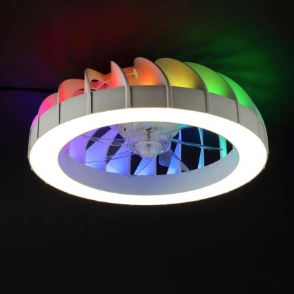 Brilliant - Ventilador de techo regulable LED RGBW con luz FANORA LED/30W/230V 2700-6500K Ø 46 cm blanco + mando a distancia