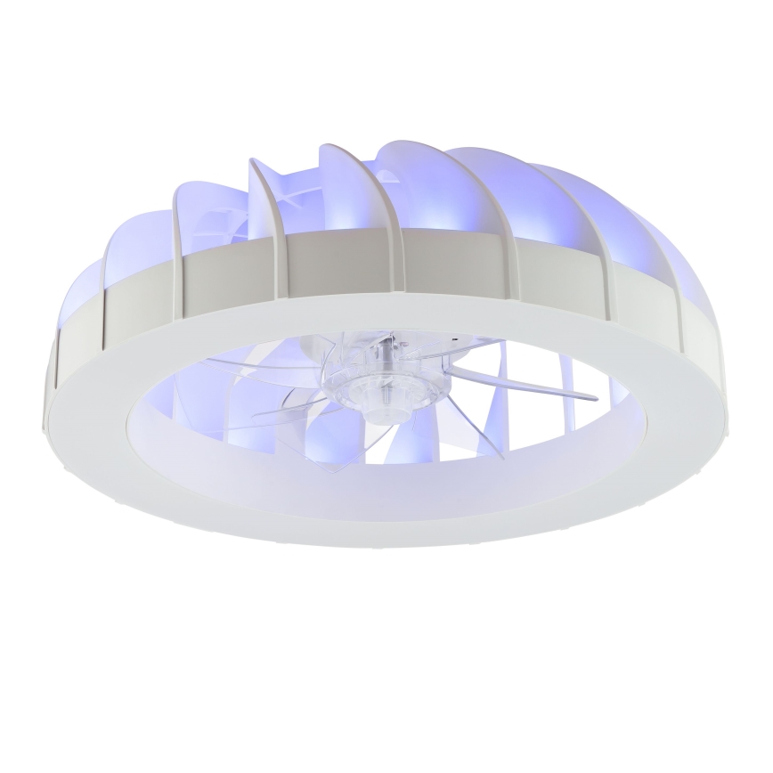 Brilliant - Ventilador de techo regulable LED RGBW con luz FANORA LED/30W/230V 2700-6500K Ø 46 cm blanco + mando a distancia