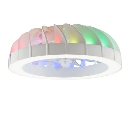 Brilliant - Ventilador de techo regulable LED RGBW con luz FANORA LED/30W/230V 2700-6500K Ø 46 cm blanco + mando a distancia