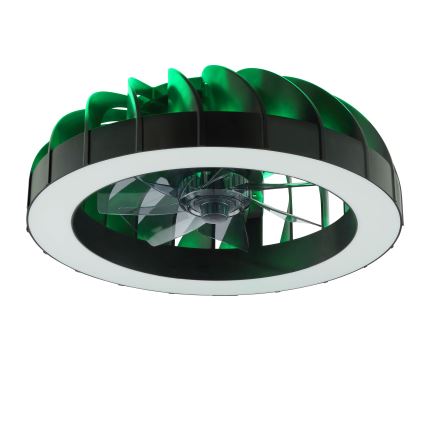 Brilliant - Ventilador de techo regulable LED RGBW con luz FANORA LED/30W/230V 2700-6500K diámetro 46 cm negro + mando a distancia