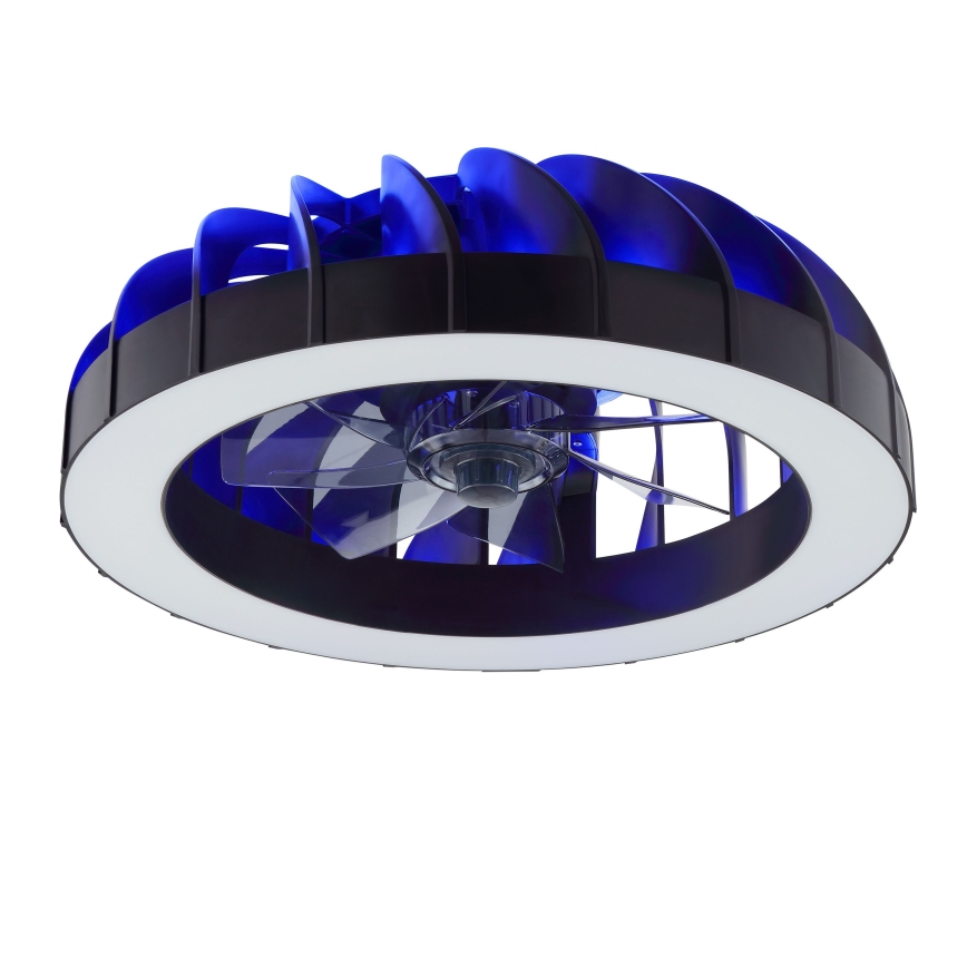 Brilliant - Ventilador de techo regulable LED RGBW con luz FANORA LED/30W/230V 2700-6500K diámetro 46 cm negro + mando a distancia