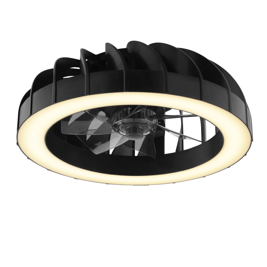 Brilliant - Ventilador de techo regulable LED RGBW con luz FANORA LED/30W/230V 2700-6500K diámetro 46 cm negro + mando a distancia