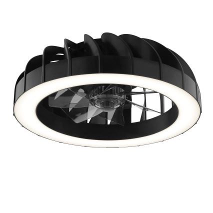 Brilliant - Ventilador de techo regulable LED RGBW con luz FANORA LED/30W/230V 2700-6500K diámetro 46 cm negro + mando a distancia