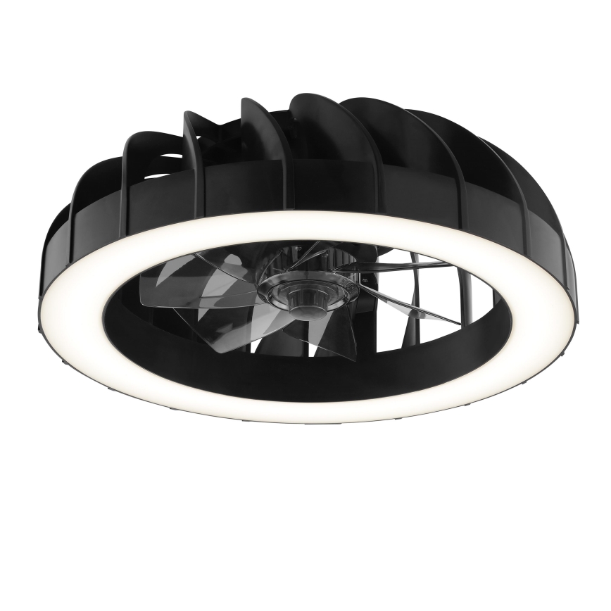 Brilliant - Ventilador de techo regulable LED RGBW con luz FANORA LED/30W/230V 2700-6500K diámetro 46 cm negro + mando a distancia