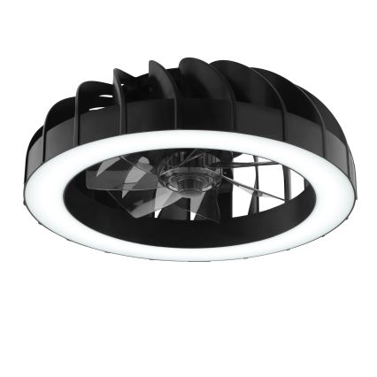 Brilliant - Ventilador de techo regulable LED RGBW con luz FANORA LED/30W/230V 2700-6500K diámetro 46 cm negro + mando a distancia