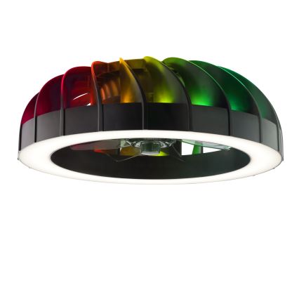 Brilliant - Ventilador de techo regulable LED RGBW con luz FANORA LED/30W/230V 2700-6500K diámetro 46 cm negro + mando a distancia