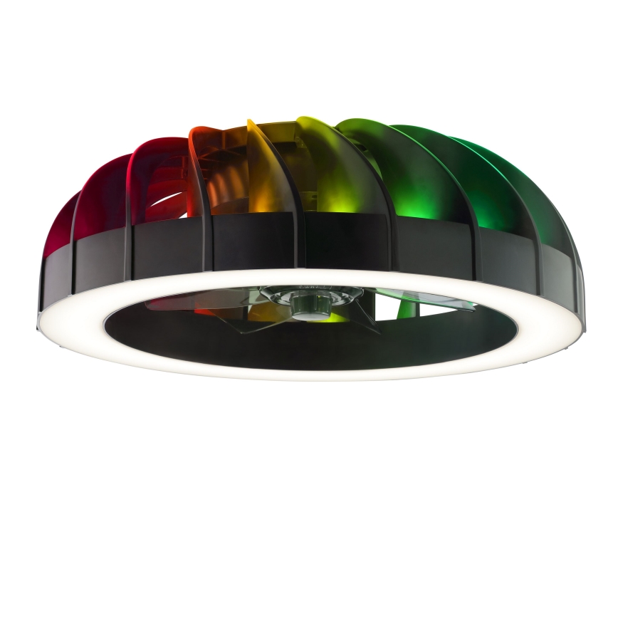 Brilliant - Ventilador de techo regulable LED RGBW con luz FANORA LED/30W/230V 2700-6500K diámetro 46 cm negro + mando a distancia