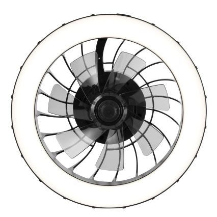 Brilliant - Ventilador de techo regulable LED RGBW con luz FANORA LED/30W/230V 2700-6500K diámetro 46 cm negro + mando a distancia