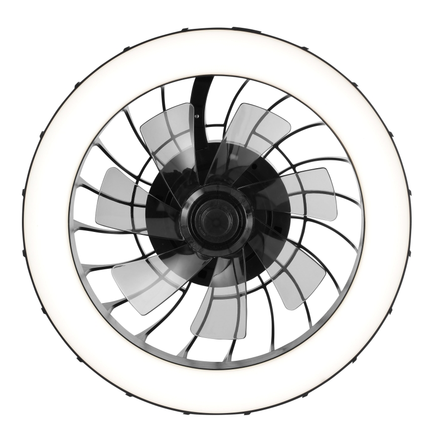 Brilliant - Ventilador de techo regulable LED RGBW con luz FANORA LED/30W/230V 2700-6500K diámetro 46 cm negro + mando a distancia