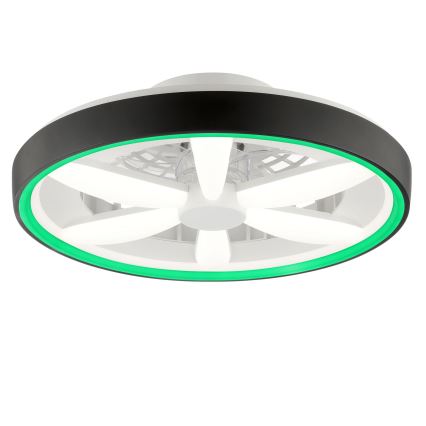 Brilliant - Ventilador de techo regulable LED RGBW con luz GAIANO LED/48W/230V 2700-6500K negro + mando a distancia