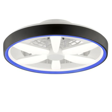 Brilliant - Ventilador de techo regulable LED RGBW con luz GAIANO LED/48W/230V 2700-6500K negro + mando a distancia