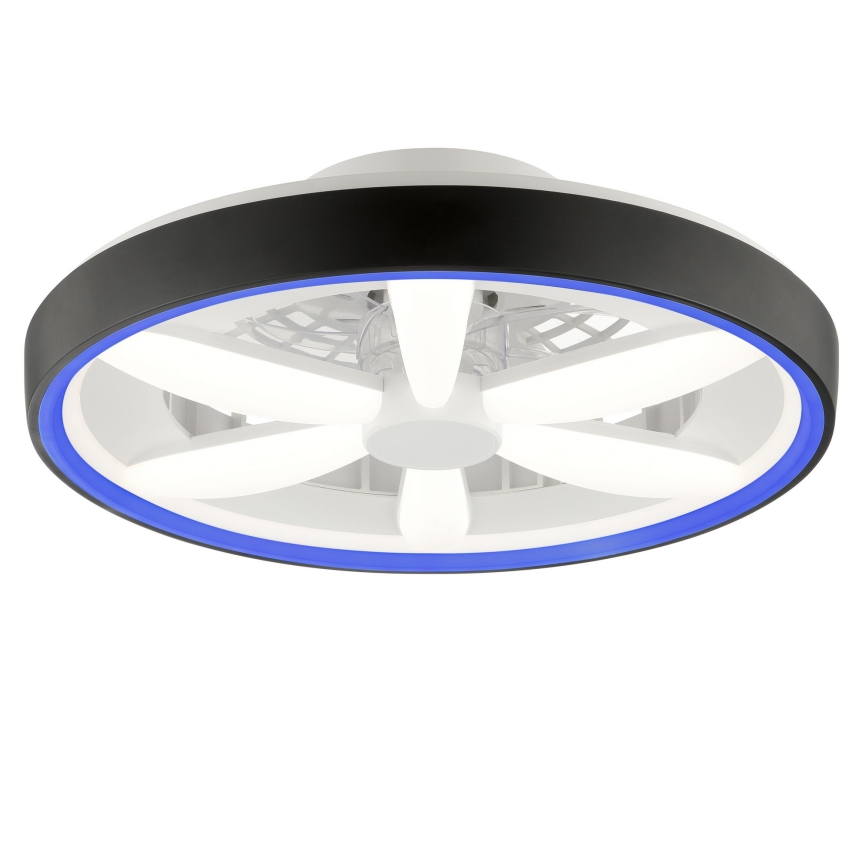 Brilliant - Ventilador de techo regulable LED RGBW con luz GAIANO LED/48W/230V 2700-6500K negro + mando a distancia