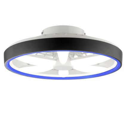 Brilliant - Ventilador de techo regulable LED RGBW con luz GAIANO LED/48W/230V 2700-6500K negro + mando a distancia