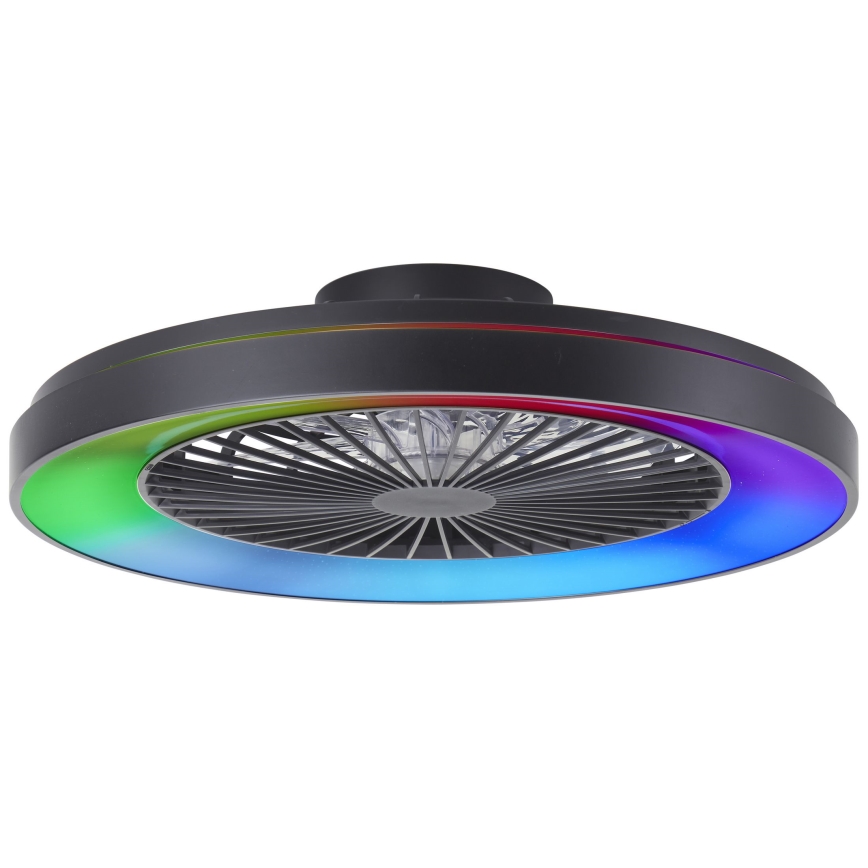 Brilliant - Ventilador de techo regulable LED RGBW MAZZARO LED/24W/230V 3000-6500K Ø 58 cm negro + mando a distancia