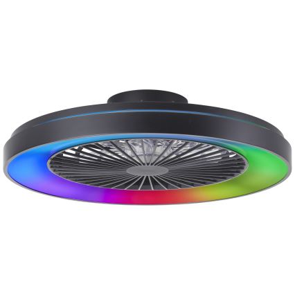 Brilliant - Ventilador de techo regulable LED RGBW MAZZARO LED/24W/230V 3000-6500K Ø 58 cm negro + mando a distancia