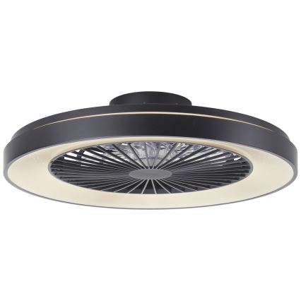 Brilliant - Ventilador de techo regulable LED RGBW MAZZARO LED/24W/230V 3000-6500K Ø 58 cm negro + mando a distancia