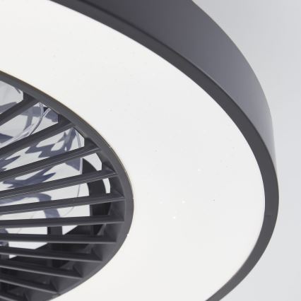 Brilliant - Ventilador de techo regulable LED RGBW MAZZARO LED/24W/230V 3000-6500K Ø 58 cm negro + mando a distancia