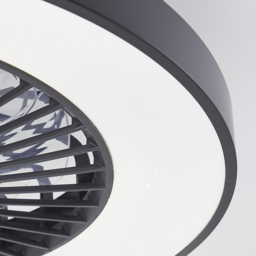 Brilliant - Ventilador de techo regulable LED RGBW MAZZARO LED/24W/230V 3000-6500K Ø 58 cm negro + mando a distancia