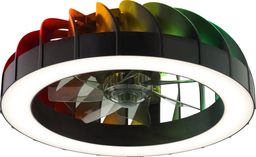 Brilliant - Ventilador de techo regulable LED RGBW con luz FANORA LED/30W/230V 2700-6500K diámetro 46 cm negro + mando a distancia