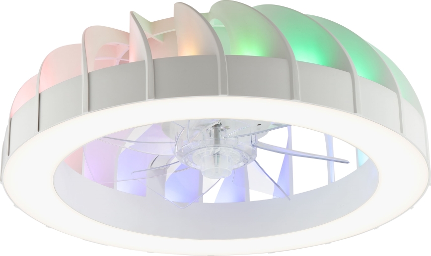 Brilliant - Ventilador de techo regulable LED RGBW con luz FANORA LED/30W/230V 2700-6500K Ø 46 cm blanco + mando a distancia