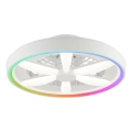 Brilliant - Ventilador de techo regulable LED RGBW con luz GAIANO LED/48W/230V 2700-6500K blanco + mando a distancia