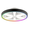 Brilliant - Ventilador de techo regulable LED RGBW con luz GAIANO LED/48W/230V 2700-6500K negro + mando a distancia