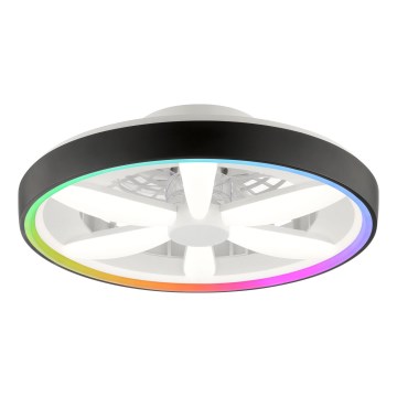 Brilliant - Ventilador de techo regulable LED RGBW con luz GAIANO LED/48W/230V 2700-6500K negro + mando a distancia