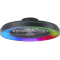 Brilliant - Ventilador de techo regulable LED RGBW MAZZARO LED/24W/230V 3000-6500K Ø 58 cm negro + mando a distancia