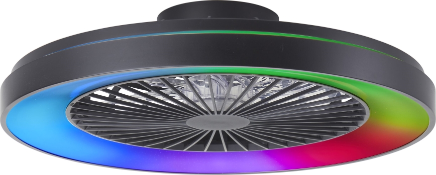 Brilliant - Ventilador de techo regulable LED RGBW MAZZARO LED/24W/230V 3000-6500K Ø 58 cm negro + mando a distancia