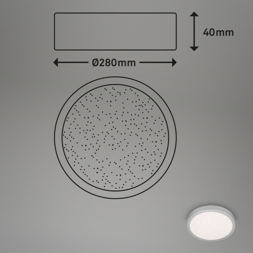 Brilo 3649-014 - Plafón LED de baño RUNA LED/18,5W/230V IP44 plata