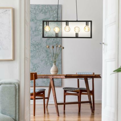 Brilo 4028-055 - Lámpara colgante KOTAK VINTAGE 5xE27/40W/230V