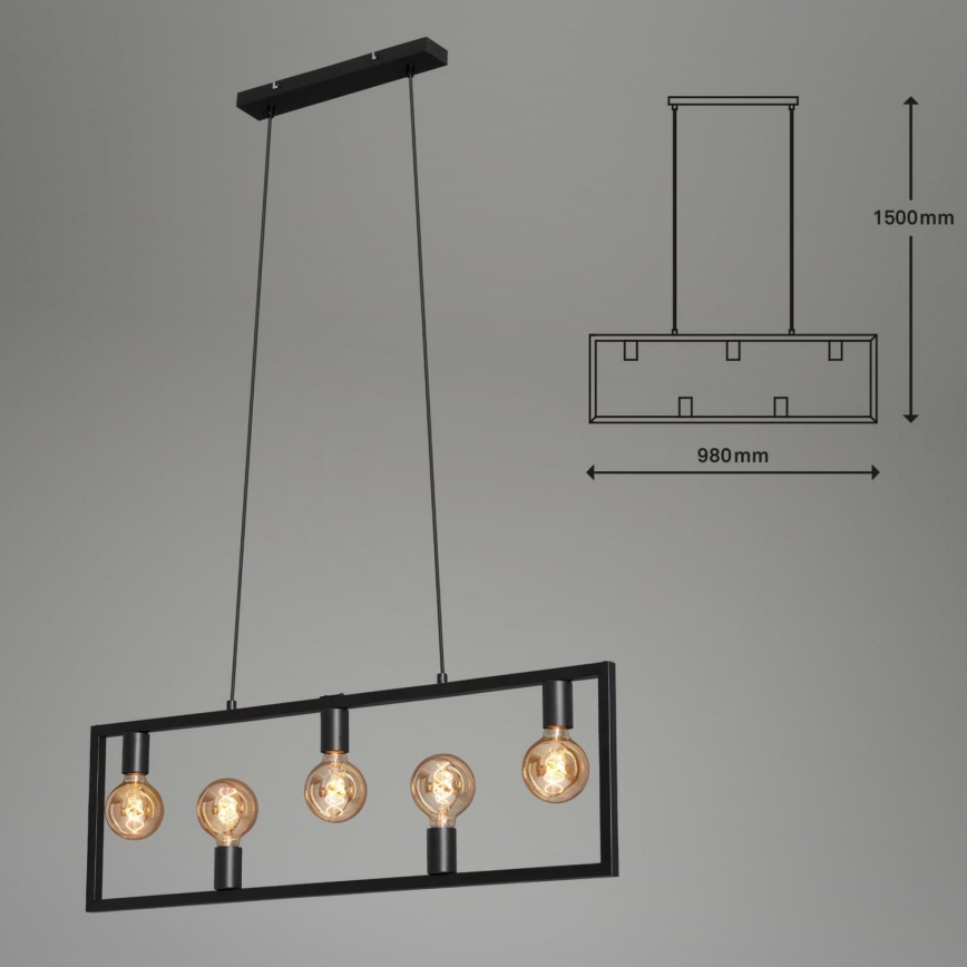 Brilo 4028-055 - Lámpara colgante KOTAK VINTAGE 5xE27/40W/230V