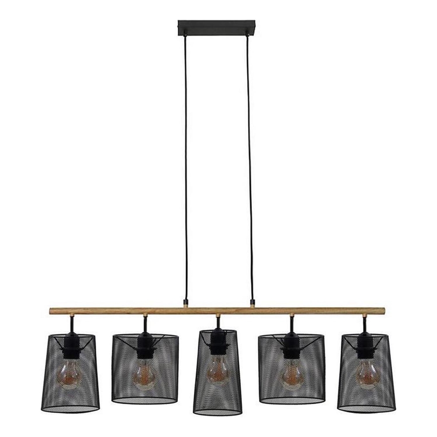 Brilo 4078-054 - Lámpara colgante con cable WOOD & STYLE 5xE27/60W/230V