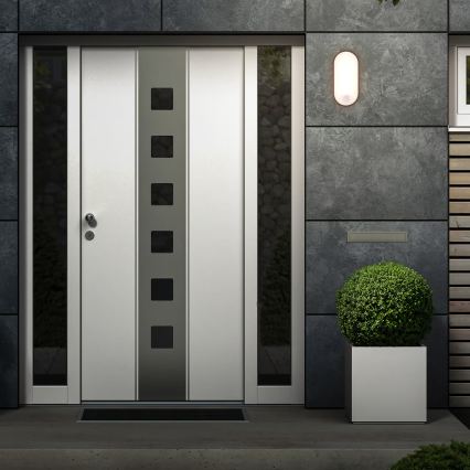 Brilo - Aplique LED exterior con sensor de movimiento y sensor crepuscular RUCH LED/12W/230V IP65 negro