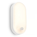 Brilo - Aplique de pared LED para exterior con sensor de movimiento y sensor crepuscular RUCH LED/12W/230V IP65 blanco