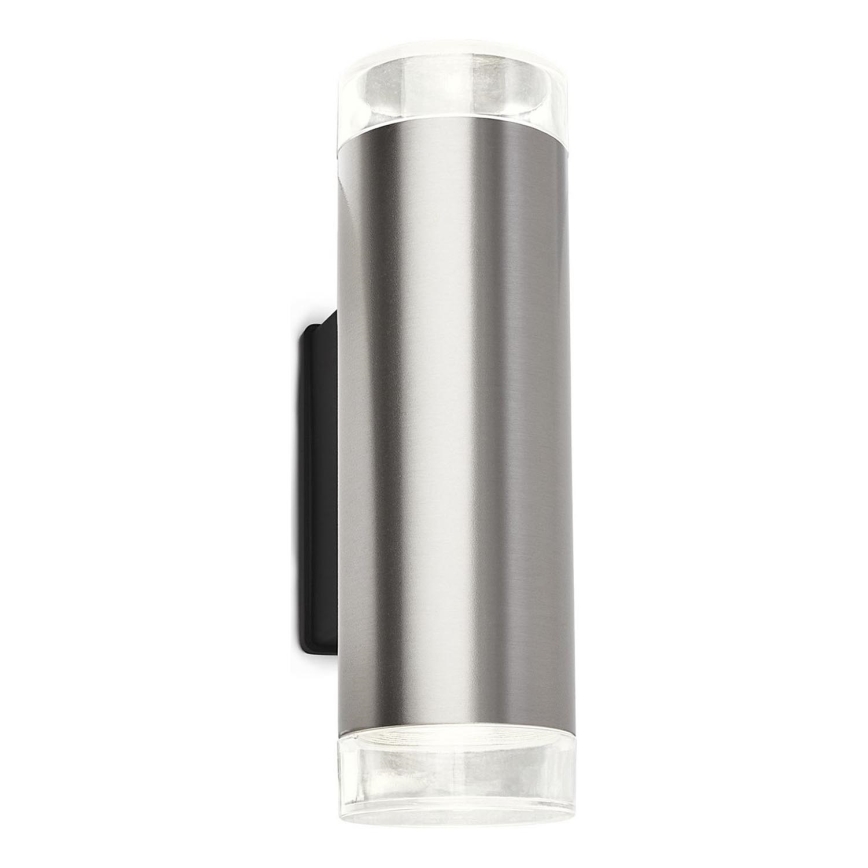 Brilo - Aplique LED para exterior 2xGU10/4,7W/230V IP44 4000K cromo mate