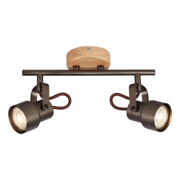 Brilo - Foco LED TAHUN 2xGU10/5W/230V marrón