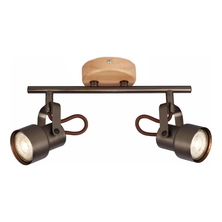 Brilo - Foco LED TAHUN 2xGU10/5W/230V marrón