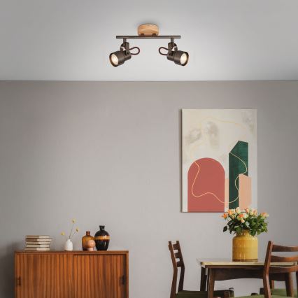 Brilo - Foco LED TAHUN 2xGU10/5W/230V marrón