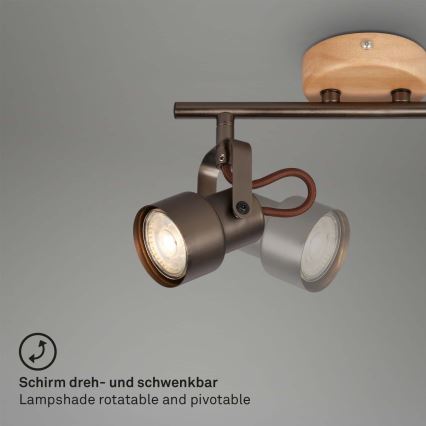 Brilo - Foco LED TAHUN 2xGU10/5W/230V marrón