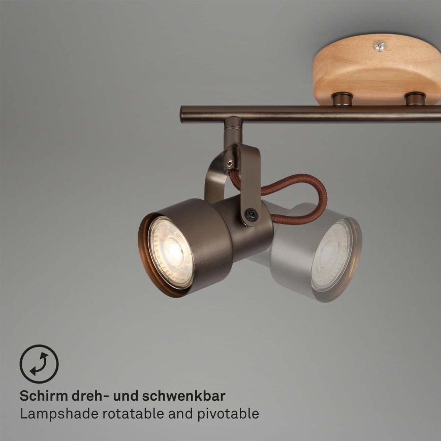 Brilo - Foco LED TAHUN 2xGU10/5W/230V marrón